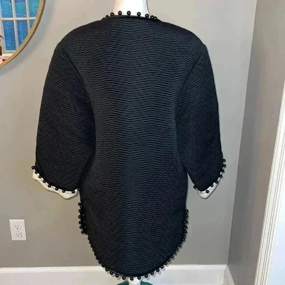 Tory Burch Beaded chevron-jacquard coat Size 10 - Picture 6 of 11